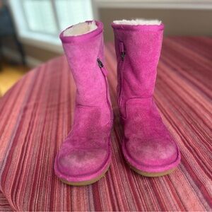 Pink Suede UGG Boots with Zipper